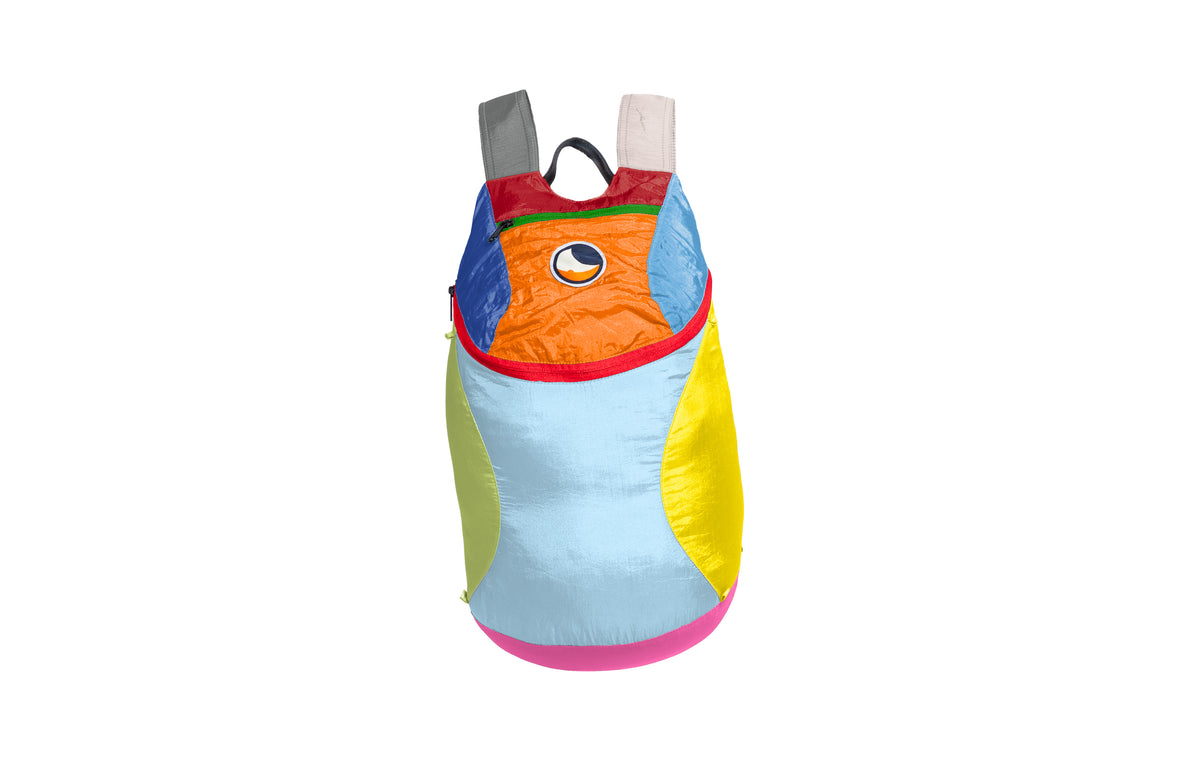 Mini Backpack 15L in Unique multicoloured patchwork, front view