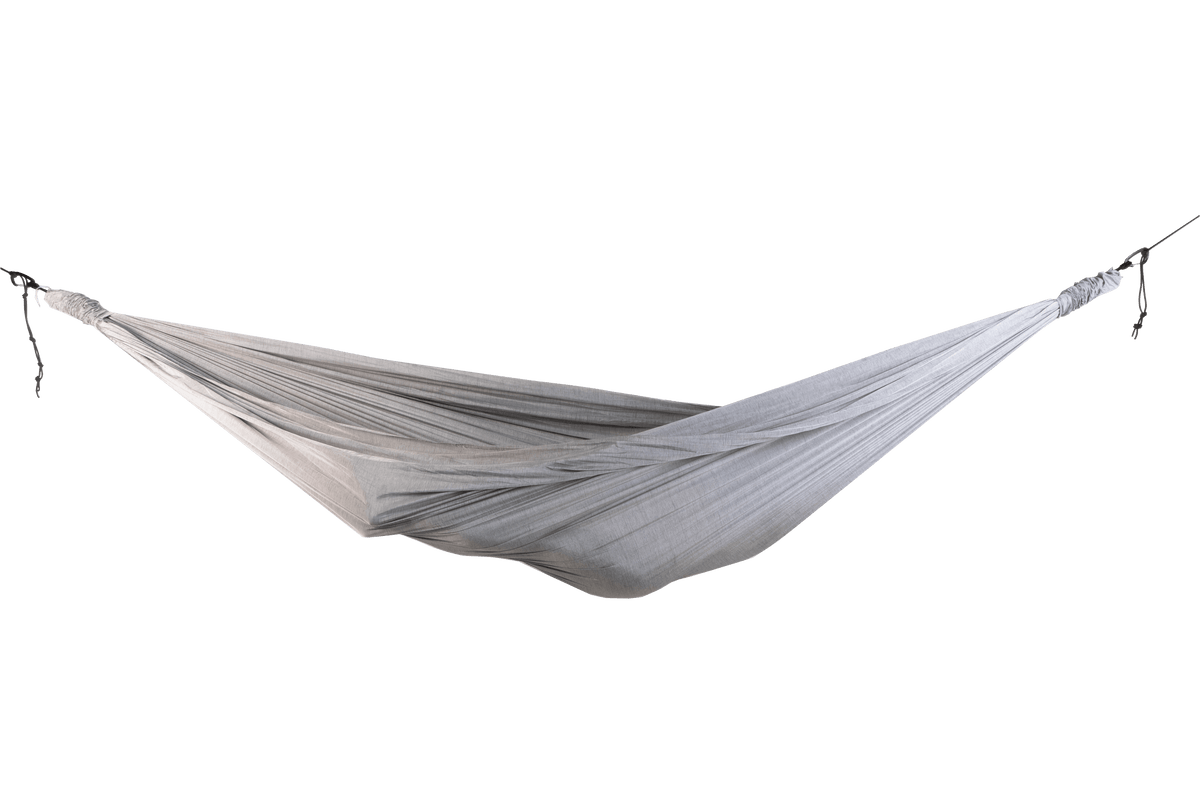 Home Hammock 520 in Frosty Grey, hung empty, side view