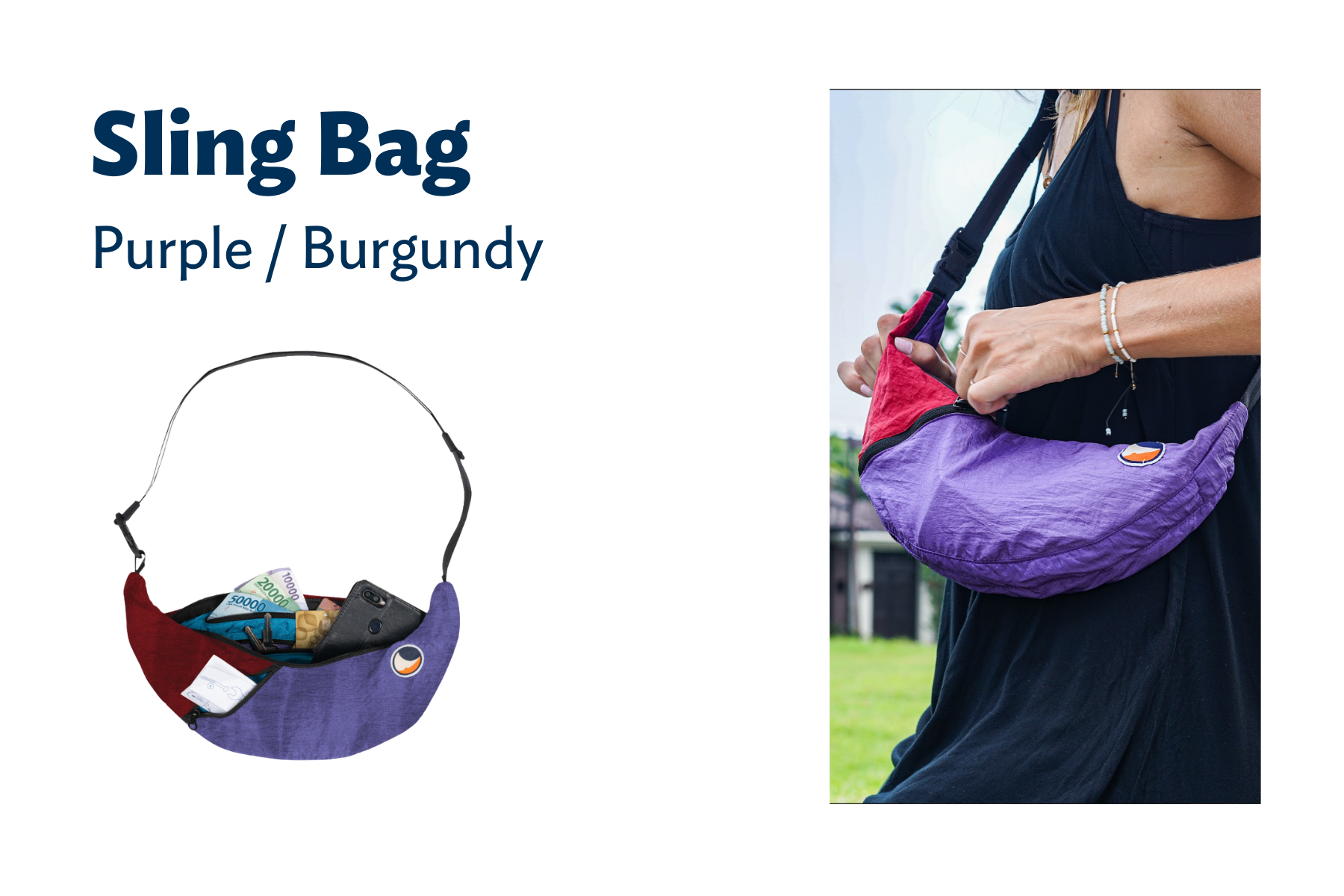 SLING BAG Purple Burgundy