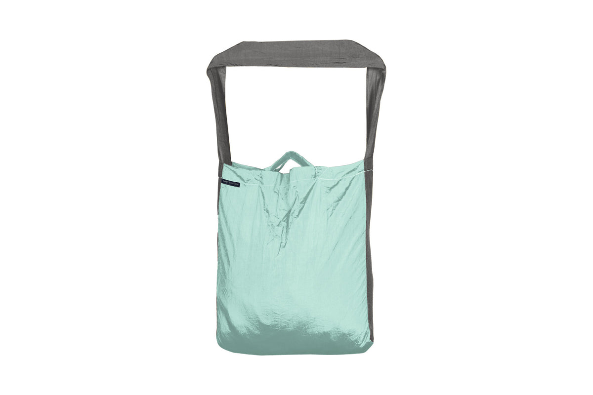 Moon Bag Large in Mint and Dark Grey, front view